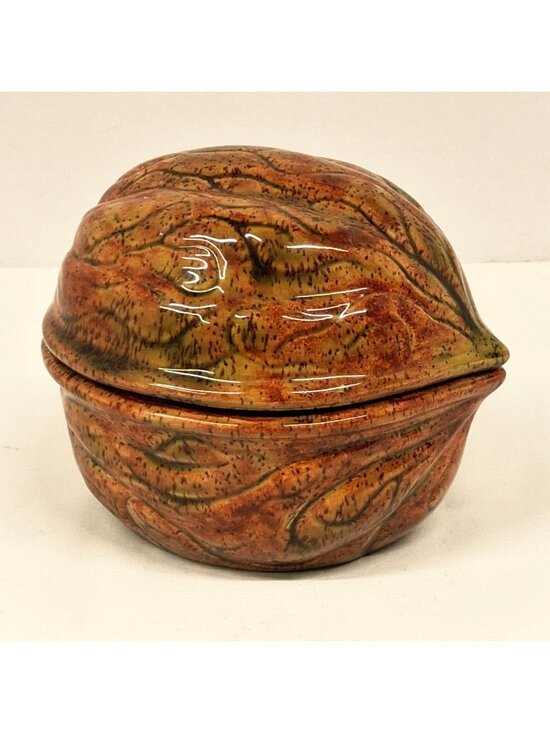 Handmade Other - VTG 70's Handmade Ceramic Walnut / Nut Shaped Nut / Candy / Trinket Dish Glossy